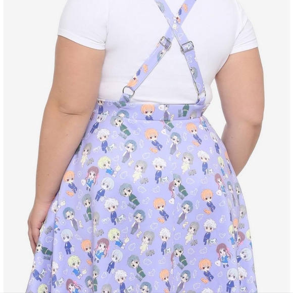 HOT TOPIC Fruits Basket Suspender Skirt 2X Anime Chibi Characters - Picture 10 of 10